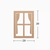 Hobi-art Ds 44 Boyanabilir Ahşap Pencere Desenli Duvar Süsü