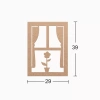 Hobi-art Ds 47 Boyanabilir Ahşap Pencerede Gül Desenli Duvar Süsü