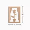 Hobi-art Ds 49 Boyanabilir Ahşap Pencerede Çiçek Desenli Duvar Süsü
