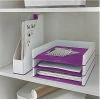 LEİTZ 5361 WOW DUO ÇİFT RENKLİ EVRAK RAFI METALİK MOR TEKLİ