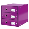 Leitz 6048 Üç Çekmeceli Evrak Rafı Wow Metalik Mor