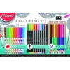 Maped Okul Seti 33lü 10le Brush Fineliner + 12 Renk Set Duo Boya