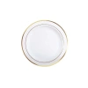 Plastik Gold Renk İşlemeli Beyaz Tabak 19 Cm - 6 Adet