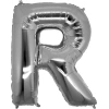 R Harfi Gümüş Folyo Balon