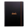Rhodia Active Çizgili Defter Siyah İç Cepli Spiralli 90g 80 Yaprak 225x297mm