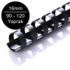 Sarff 16mm Plastik Spiral Siyah 90-120 Yaprak Kapasiteli (100 Lü Kutu)
