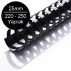 Sarff 25mm Plastik Spiral Siyah 220-250 Yaprak Kapasiteli (50 li Kutu)
