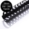 Sarff 28mm Plastik Spiral Siyah 250-280 Yaprak Kapasiteli (50 li Kutu)