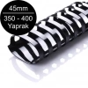 Sarff 45mm Plastik Spiral Siyah 350-400 Yaprak Kapasiteli (50 li Kutu)