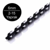 Sarff 6mm Siyah Plastik Spiral 2-15 Yaprak Kapasiteli (100 lü Kutu)