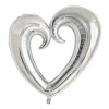 Şekilli Kalp Gümüş Renk Folyo Balon