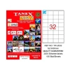 TANEX 2032 LASER ETİKET 52x35mm 32x100 3200 ADET