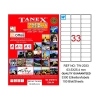 TANEX 2033 LASER ETİKET 63x25mm 33x100 3300 ADET
