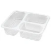 Üç Bölmeli Plastik Servis Yemek Kabı 50 Adet.
