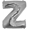 Z Harfi Gümüş Folyo Balon