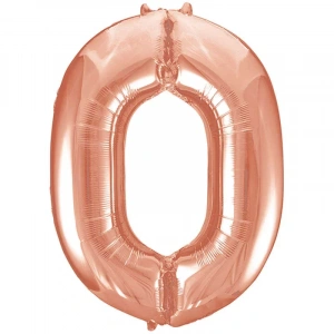 0 Rakamı Rose Gold Folyo Balon 100 Cm