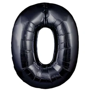 0 Rakamı Siyah Renk Folyo Balon 100 Cm