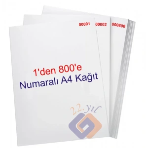 1 Den 800 E Numaralı A4 Fotokopi Kağıdı