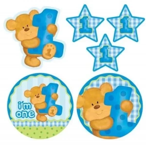 1 Yaşındayım Mavi Ayıcık 6 Lı Duvar Süs