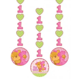 1 Yaşındayım Pembe Ayıcık 3 lü Asma Süs