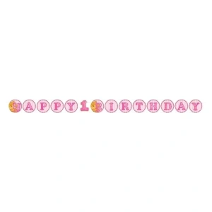 1 Yaşındayım Pembe Ayıcık Harf Afiş