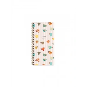 2024 AJANDA KESKİN SPİRALLİ HAFTALIK AJANDA 8x16 CEP KAHVE (830031)