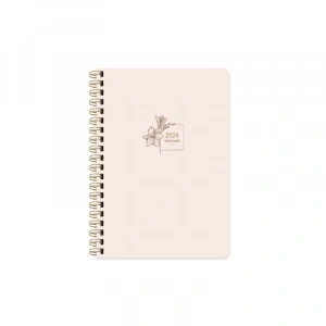 2024 AJANDA KESKİN SPİRALLİ SERT KAPAK GÜNLÜK AJANDA A5 BEJ (830480)