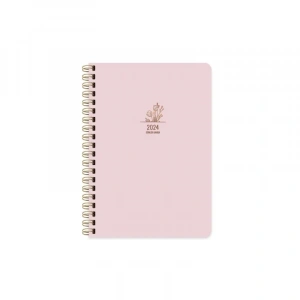 2024 AJANDA KESKİN SPİRALLİ SERT KAPAK GÜNLÜK AJANDA A5 PEMBE (830482)