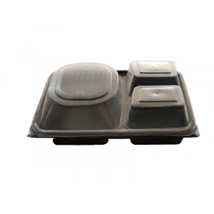 3 Bölmeli Hamburger Kabı Set - V411 ( 400 Adet )