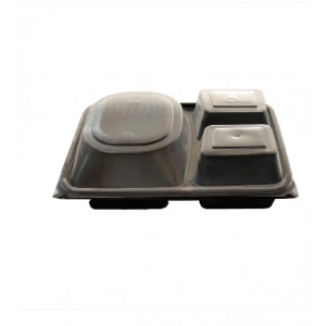 3 Bölmeli Hamburger Kabı Set - V411 ( 50 Adet )