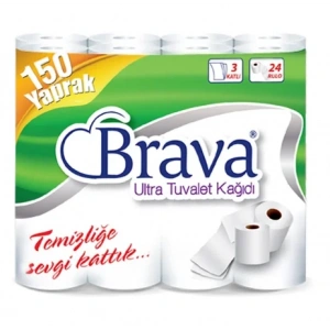 3 Katlı Brava Ultra Tuvalet Kağıdı 24lü x 3 Pk.