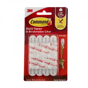 3M 17006 CLR COMMAND ŞEFFAF MİNİ ASKI 6LI