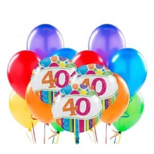 40 Yaş Rengarenk Balon Demeti 23 Adet