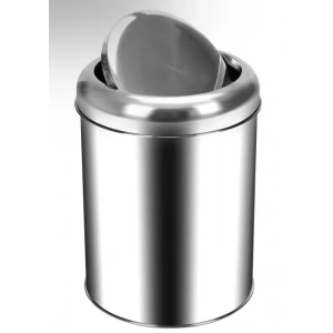 5 Lt Pratik Kapaklı Çöp Kovası Paslanmaz ( 1 Adet )