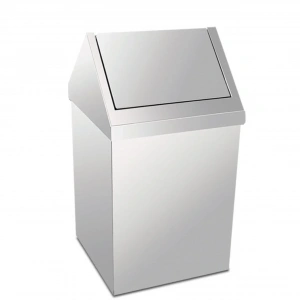 80 Lt Çatı Kapaklı Çöp Kovası Paslanmaz ( 1 Adet )