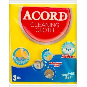 Acord 3lü Temizlik Bezi 35x38 Cm (1 Paket)