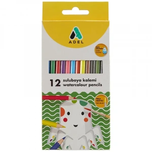 Adel 12 Renk AQuarel Boya Kalemi Karton Kt 2610001