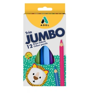 Adel Boya Kalemi Jumbo Üçgen Tam Boy 12 Renk