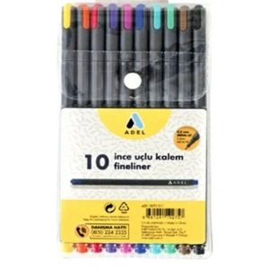 Adel Fineliner İnce Uçlu Kalem 10lu Set