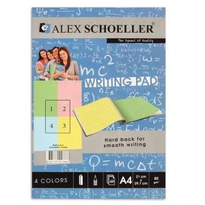 Alex Schoeller A4 Renkli Bloknot 80 gr. Çizgili 60lı