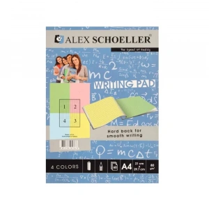 Alex Schoeller A4 Renkli Bloknot 80 gr. Kareli 60lı