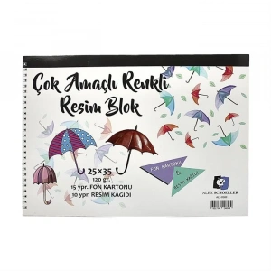 Alex Schoeller Çok Amaçlı Resim Defteri 120gr 25x35cm 25 Yaprak ALX 0589