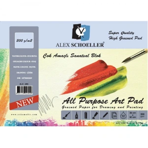 Alex Schoeller Resim Defteri Spiralli 200 gr 35x50 cm 15li