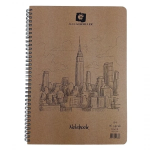 Alex Schoeller Sert Kapak Sprialli Defter A4 80 Yaprak Kareli ALX 0336