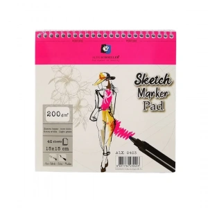 Alex Schoeller Sketch Marker Pad Eskiz Defteri 200gr 15x15cm 40yp Spiralli