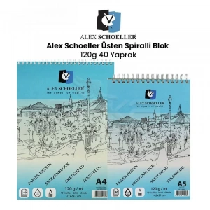 Alex Schoeller Üsten Spiralli Blok 120g 40 Yaprak