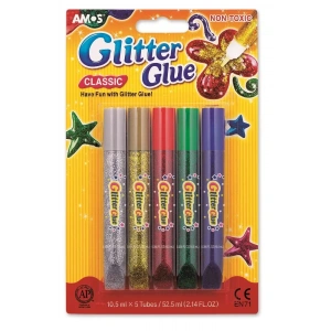 Amos Klasik Simli Yapıştırıcı 10,5 ml 5 Tüp GCL10B5