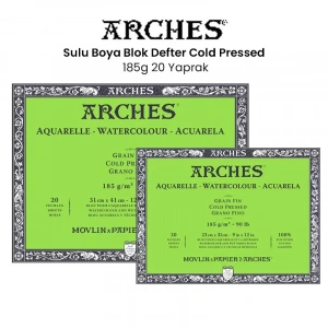 Arches Sulu Boya Blok Defter Cold Pressed 185g 20 Yaprak