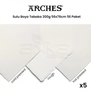 Arches Sulu Boya Tabaka Natural White 300g 56x76cm 5li Paket