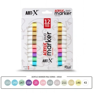 ART-X Çift Uçlu Akrilik Marker Kalem Seti 12li Pale